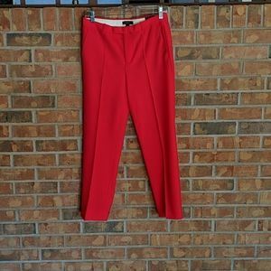 J crew red cropped tailored pant